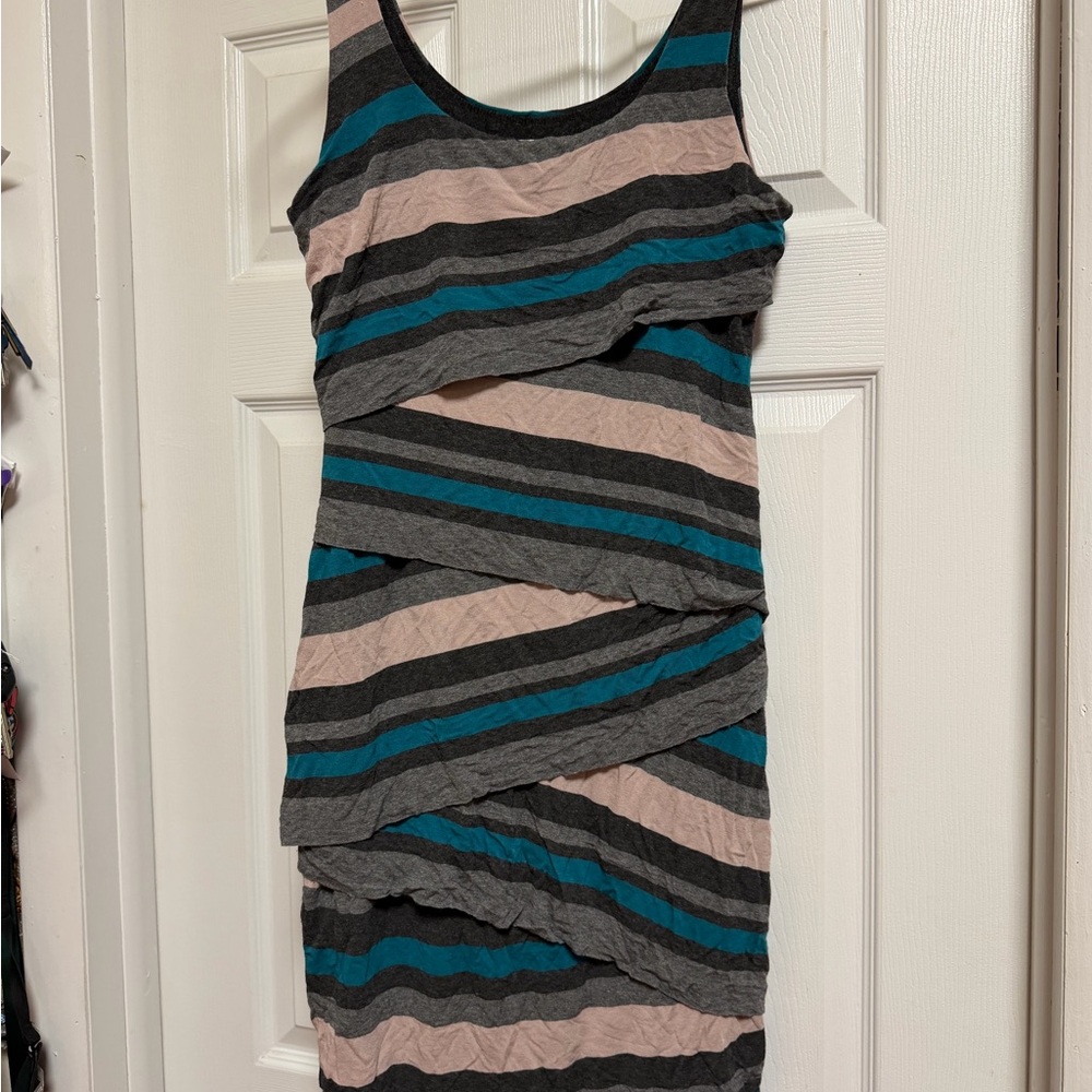 Anthropologie Bailey 44 Frontera Dress Slim MIDI Medium Striped Layered